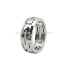 Fashion Stainless Steel Silver Hollow Men Ring